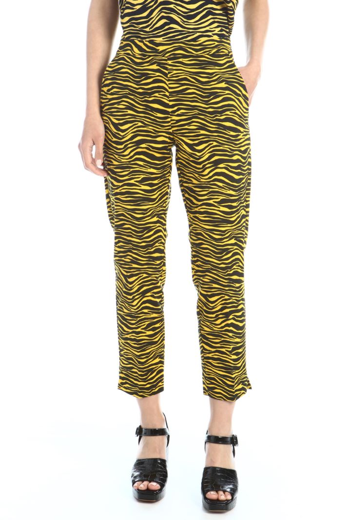 Pantaloni in gabardine - GIALLO NERO - Fashion Market - 2