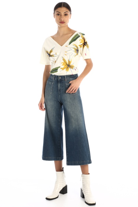 Jeans cropped in denim Fashion Market