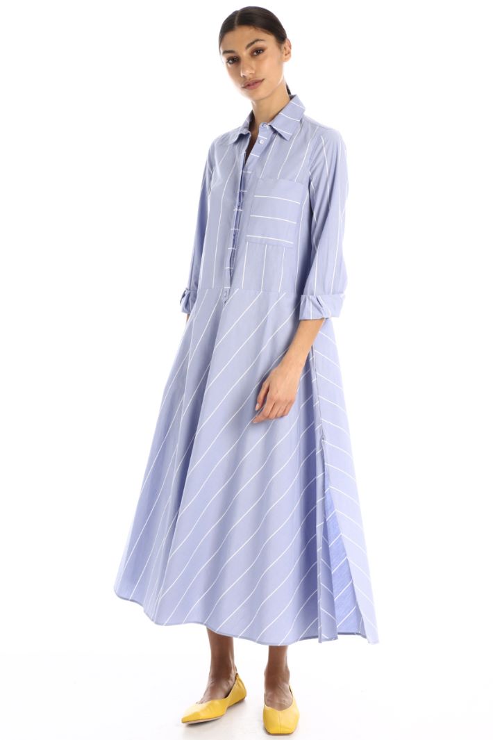 Abito chemisier lungo - AZZURRO - Fashion Market - 5