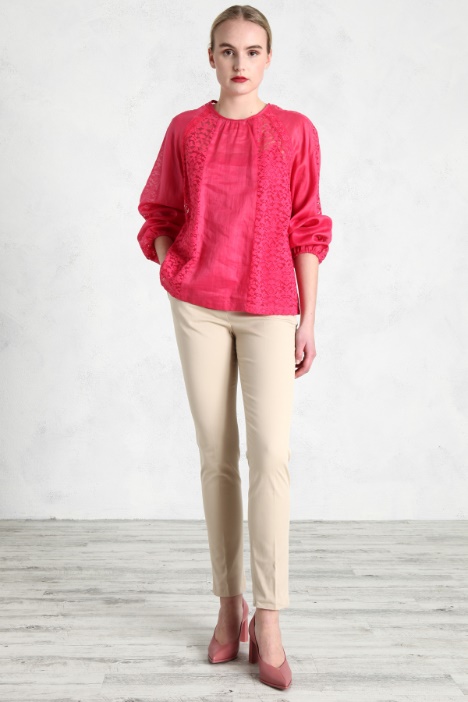 Blusa in tela e pizzo Fashion Market