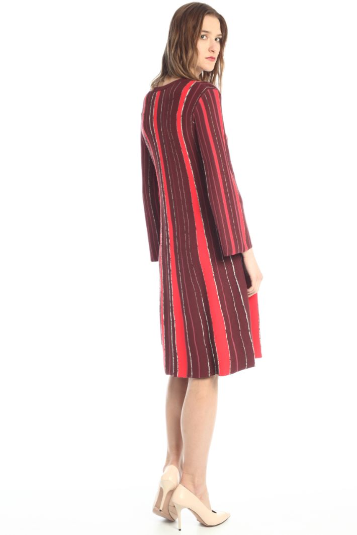 Abito in maglia tinto filo - MALVA ROSSO - Fashion Market - 4