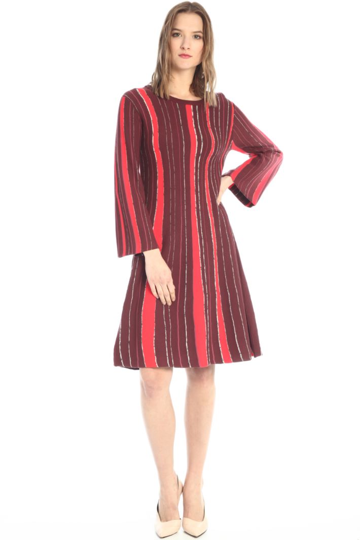 Abito in maglia tinto filo - MALVA ROSSO - Fashion Market - 2