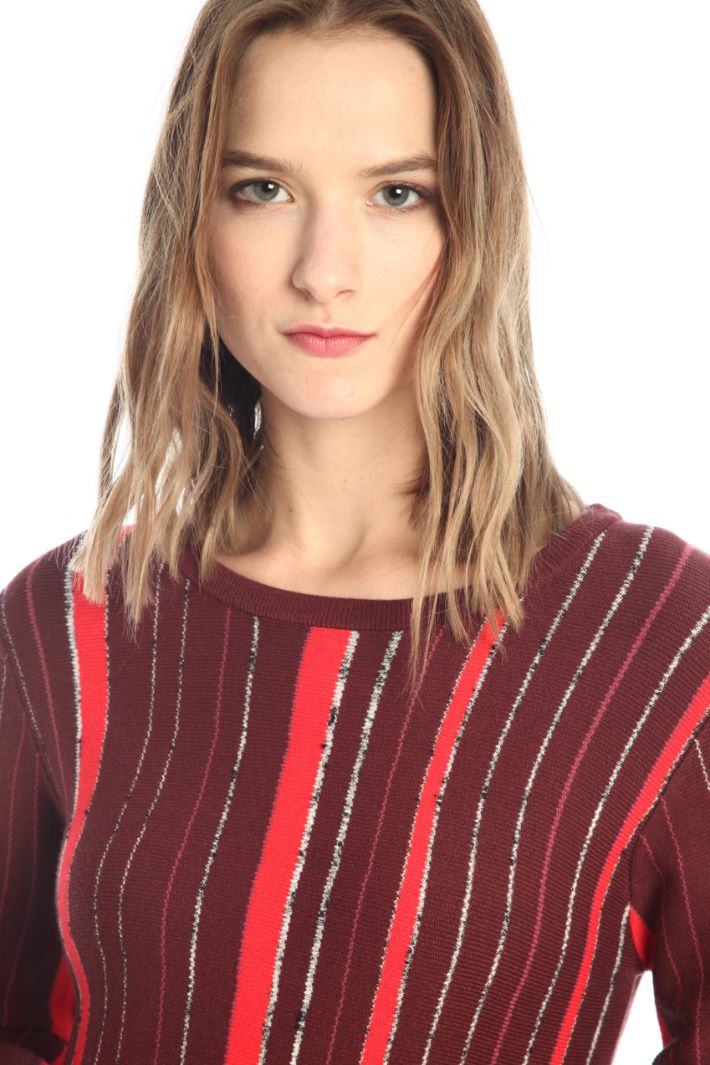 Abito in maglia tinto filo - MALVA ROSSO - Fashion Market - 3