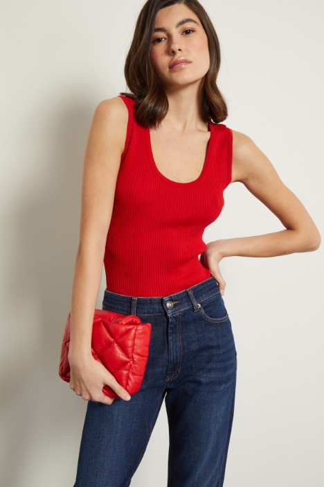Top in maglia a coste Fashion Market