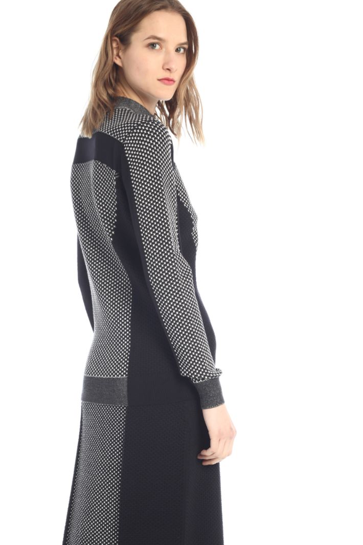 Maglia con lavorazione 3D - BLU SCURO BIANCO - Fashion Market - 4