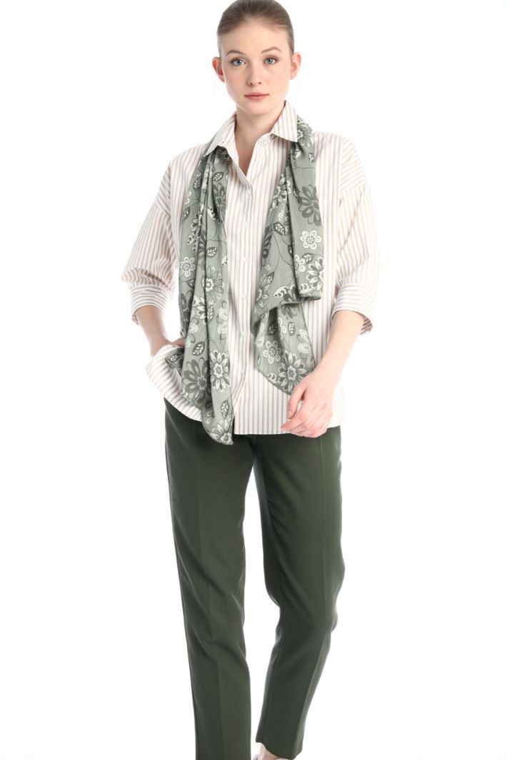 Stola in cotone e seta - VERDE - Fashion Market - 3