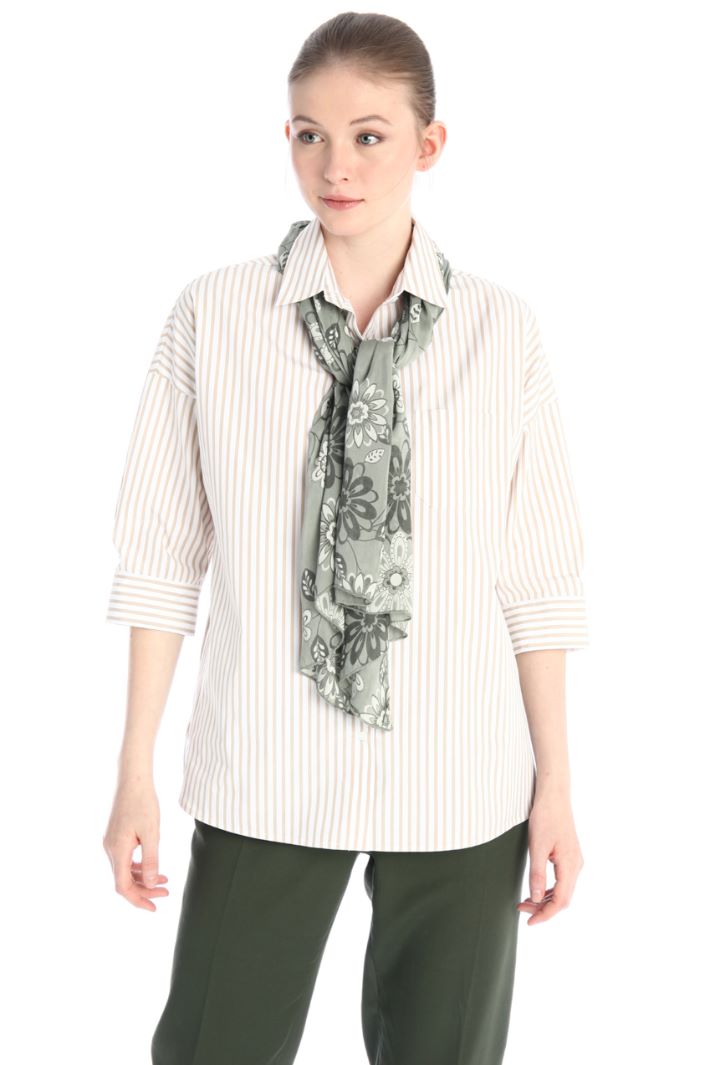 Stola in cotone e seta - VERDE - Fashion Market