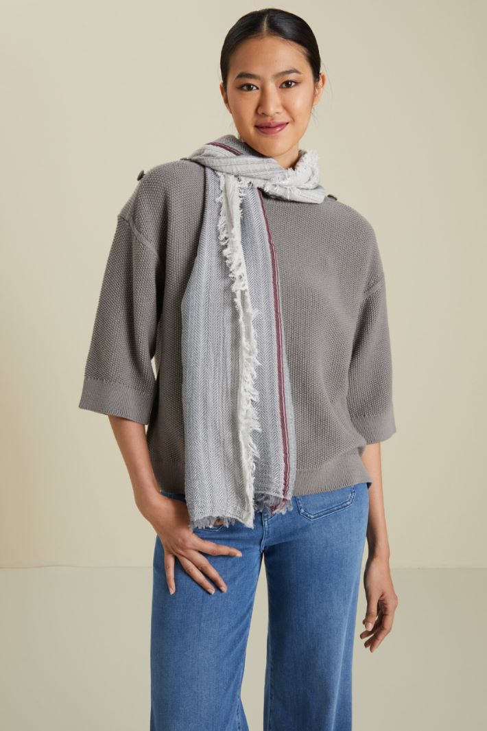 Sciarpa in cotone - GRIGIO - Fashion Market