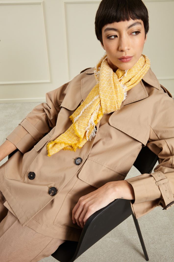 Stola jacquard - GIALLO SOLE BIANCO - Fashion Market - 2