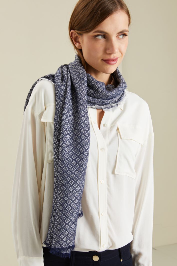 Stola jacquard - BLU NOTTE - Fashion Market - 2