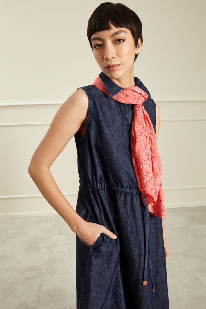 Stola in voile stampato - ROSA ACCESO - Fashion Market