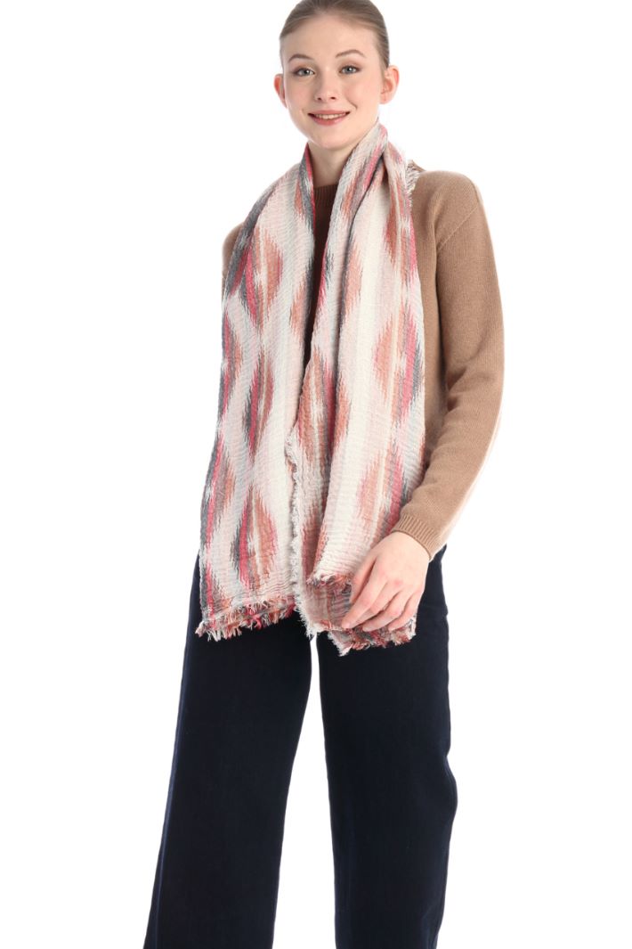 Sciarpa in jacquard di cotone  - ROSSO - Fashion Market - 3