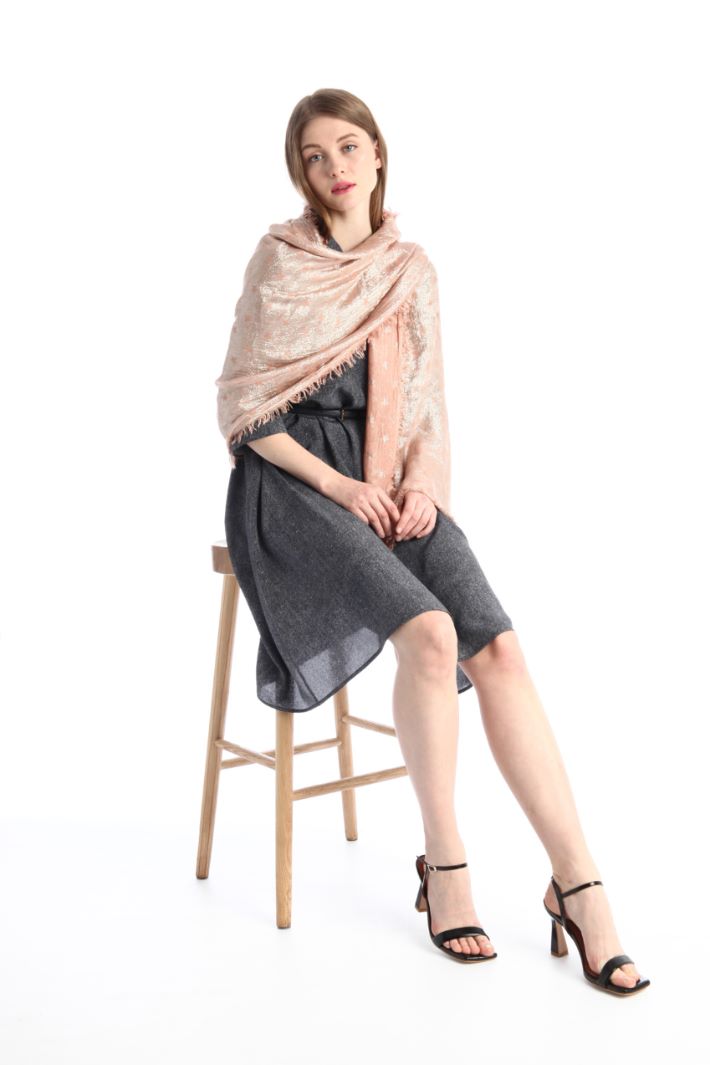 Sciarpa in jacquard lamé - ROSA ANTICO ARGENTO - Fashion Market - 2