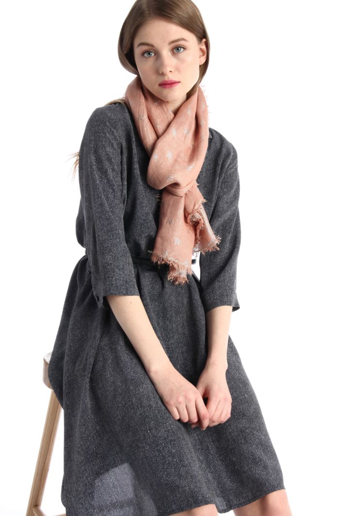 Sciarpa in jacquard lamé - ROSA ANTICO ARGENTO - Fashion Market