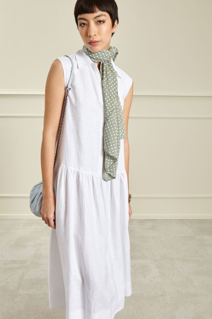 Stola in cotone e seta - SALVIA BIANCO - Fashion Market