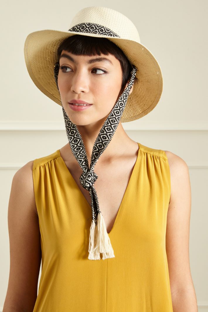 Cappello in rafia con nastro Fashion Market - 2