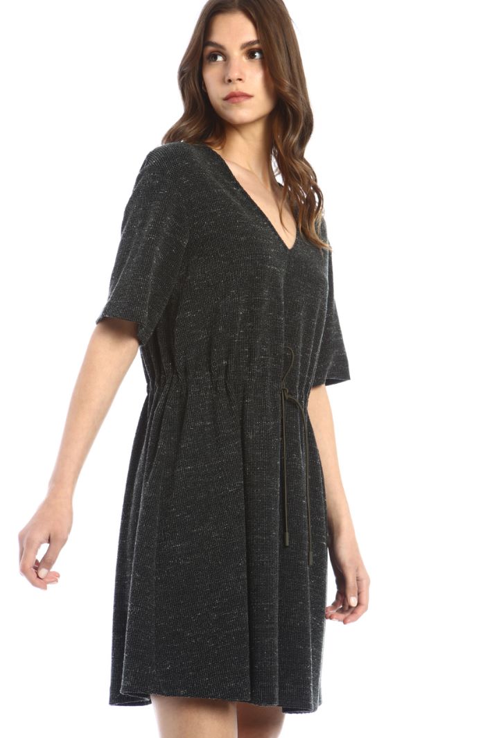 Abito in jersey effetto tweed - GRIGIO BLU - Fashion Market - 2