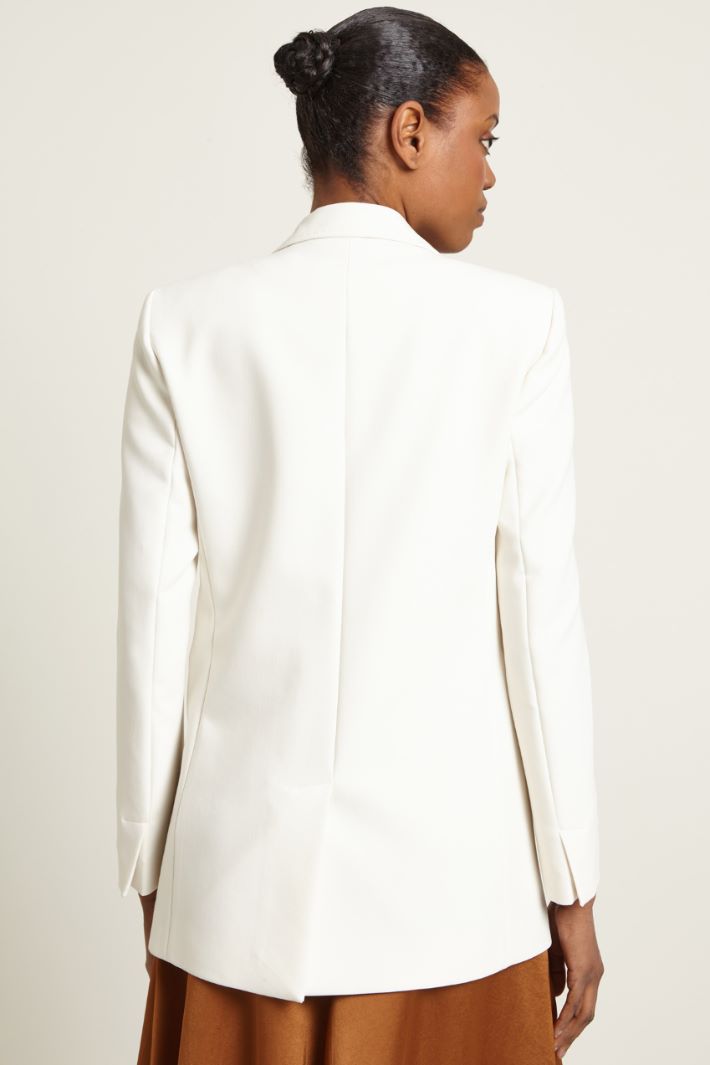 Blazer monopetto in viscosa - BIANCO - Fashion Market - 4