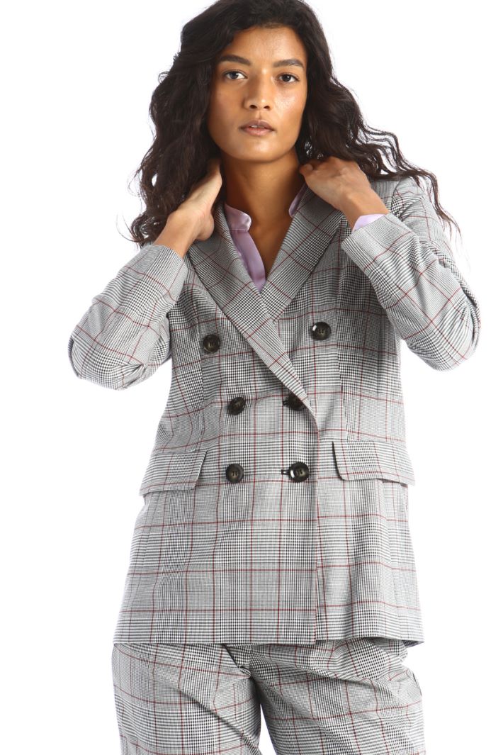 Blazer doppiopetto tinto filo - NERO ROSSO - Fashion Market - 2