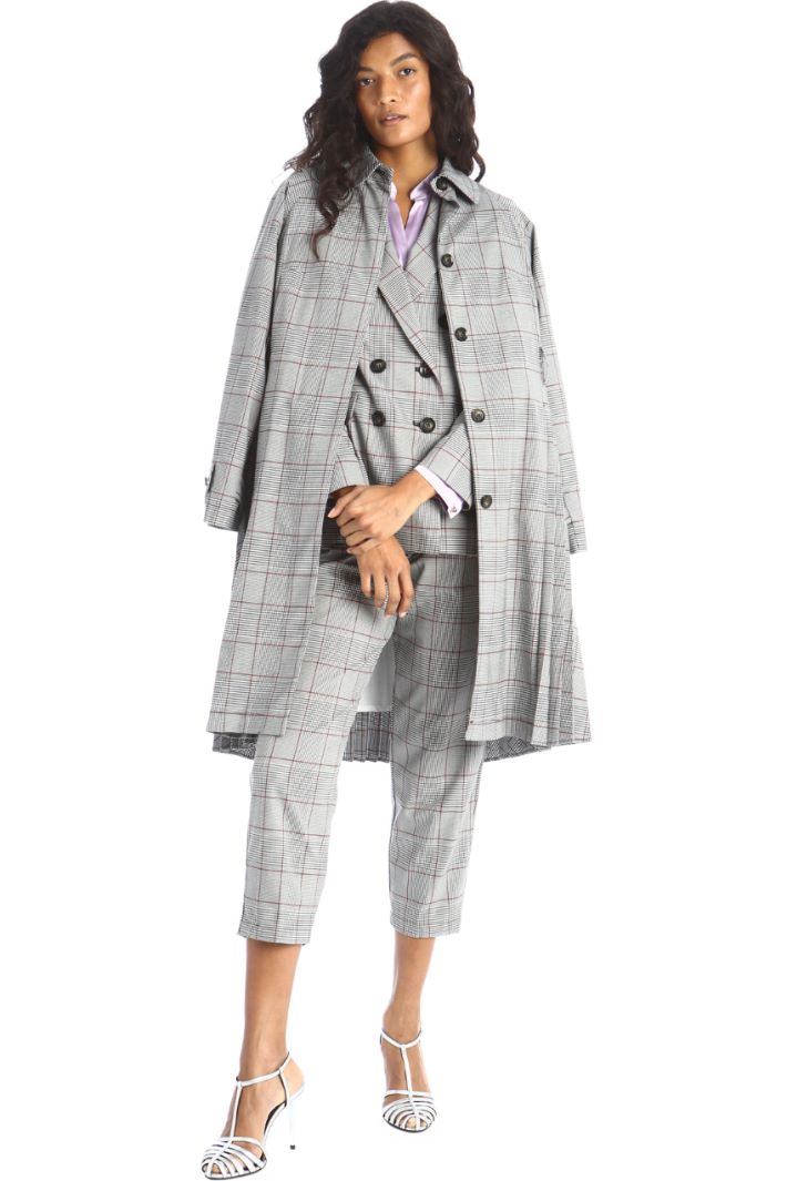 Blazer doppiopetto tinto filo - NERO ROSSO - Fashion Market