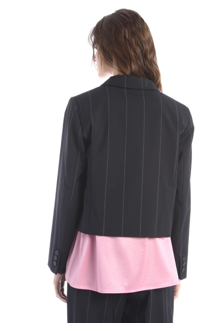 Blazer corto in lana - BLU NOTTE ROSA - Fashion Market - 4