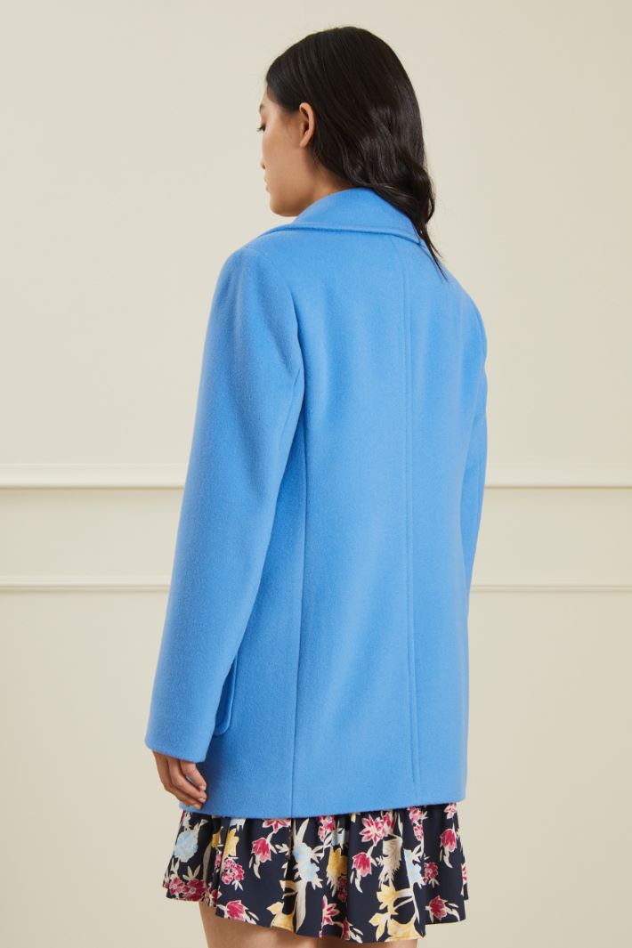 Caban in lana vergine - AZZURRO  - Fashion Market - 4