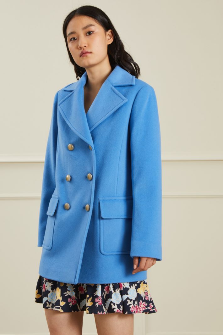 Caban in lana vergine - AZZURRO  - Fashion Market - 2