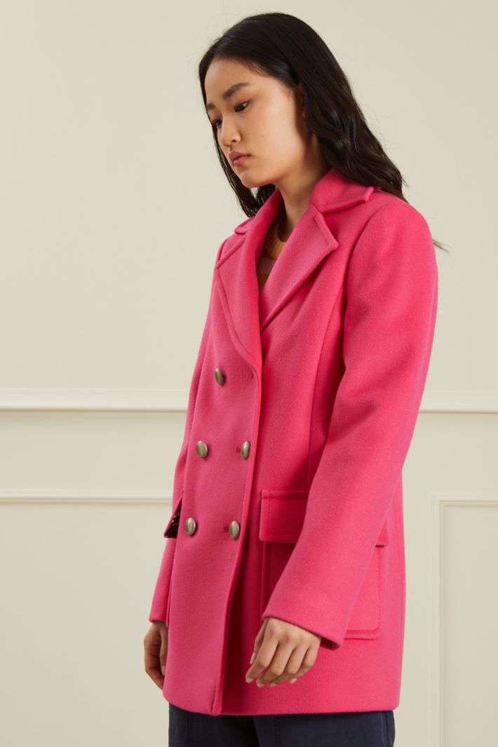 Caban in lana vergine - FUCSIA - Fashion Market - 2