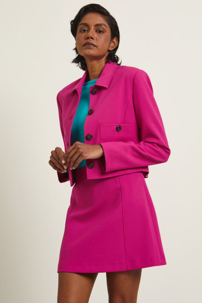 Gonna corta con alamari - MAGENTA - Fashion Market