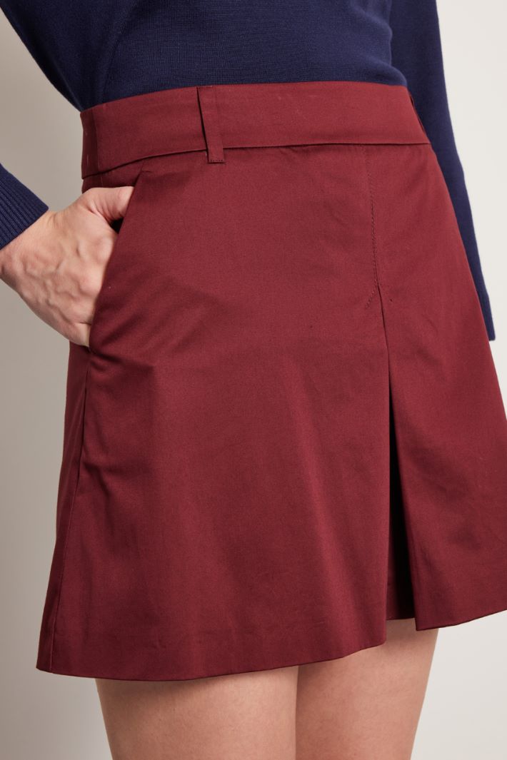 Minigonna in raso di cotone - BORDEAUX - Fashion Market - 3