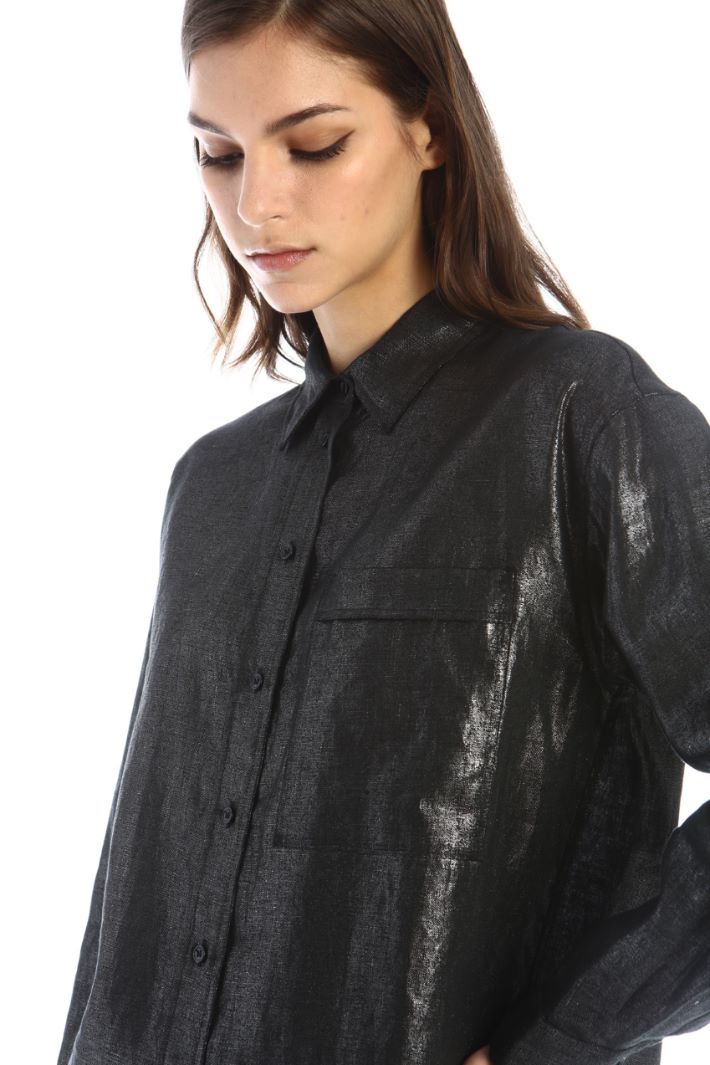 Camicia in lino laminato Fashion Market - 3