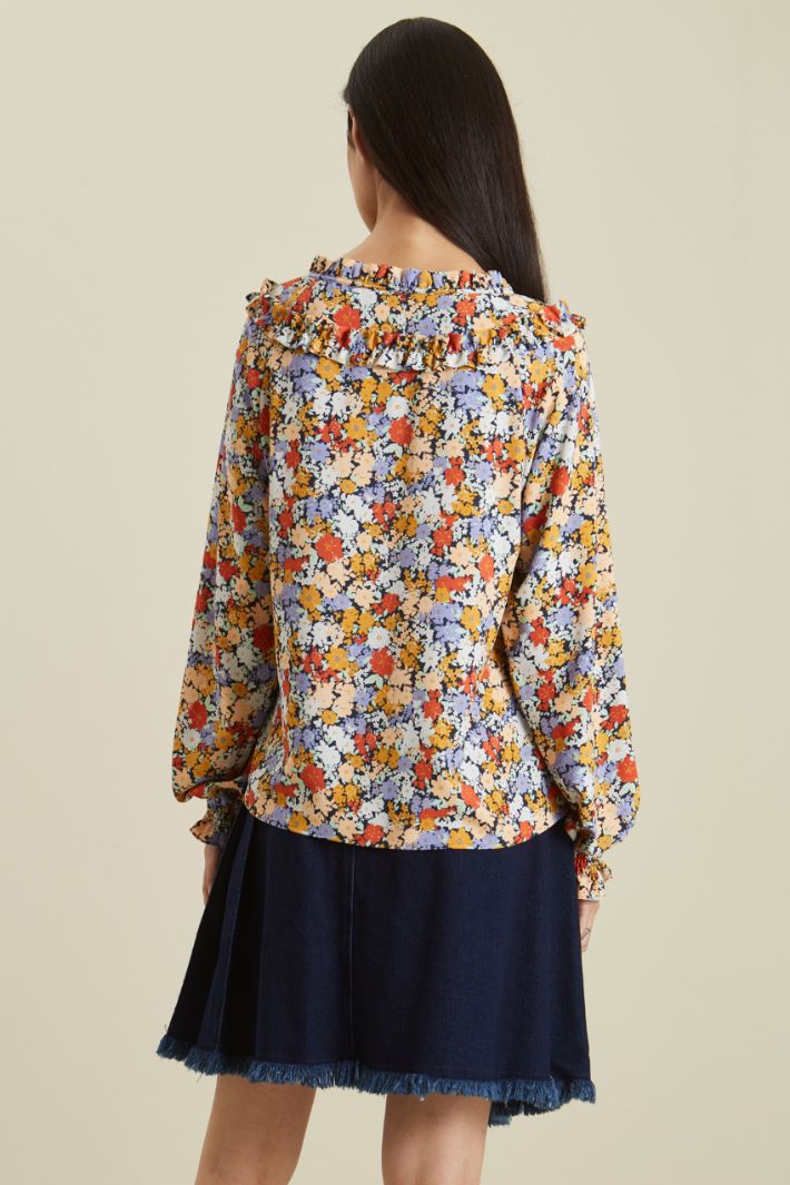 Blusa in georgette con rouches Fashion Market - 4