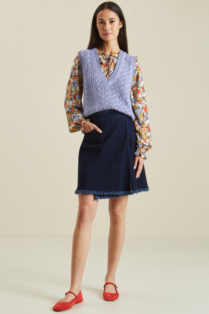 Blusa in georgette con rouches Fashion Market
