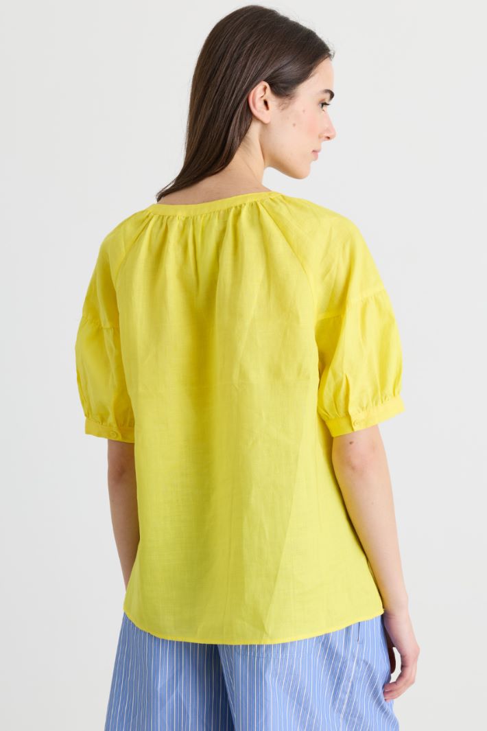 Casacca con maniche a sbuffo - GIALLO - Fashion Market - 4
