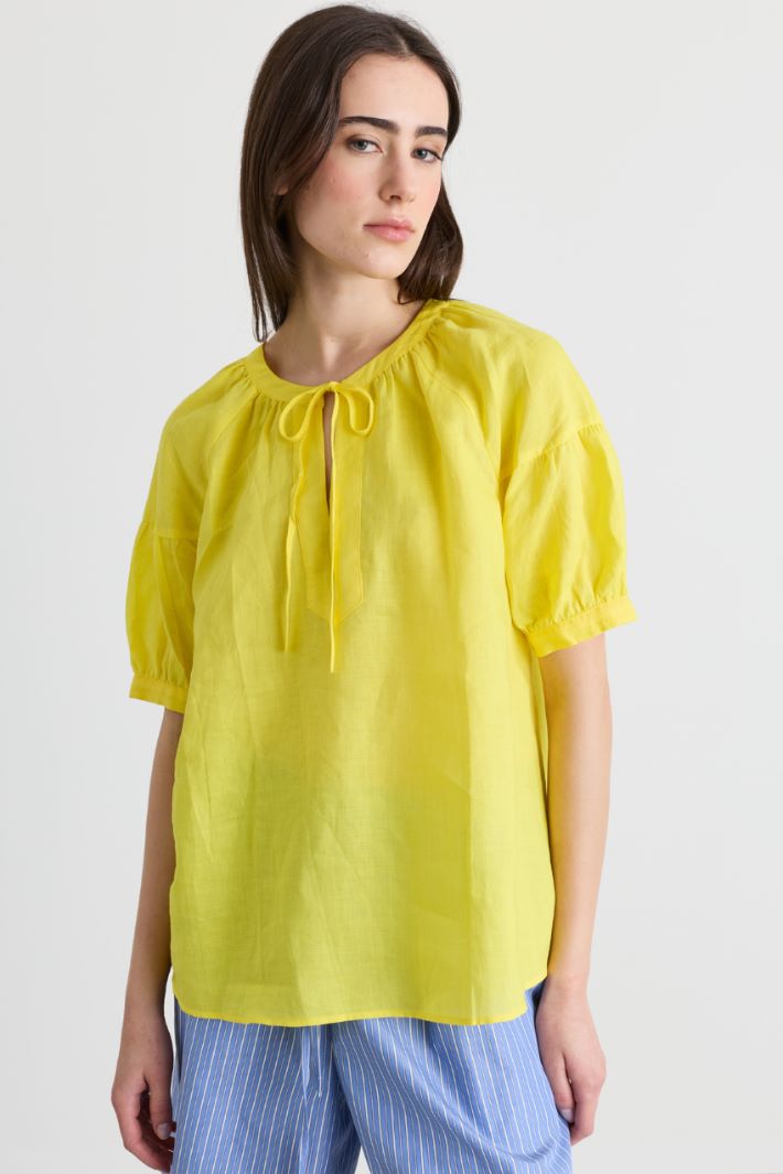 Casacca con maniche a sbuffo - GIALLO - Fashion Market - 2