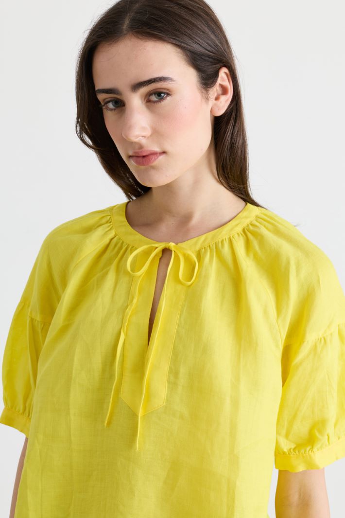 Casacca con maniche a sbuffo - GIALLO - Fashion Market - 3