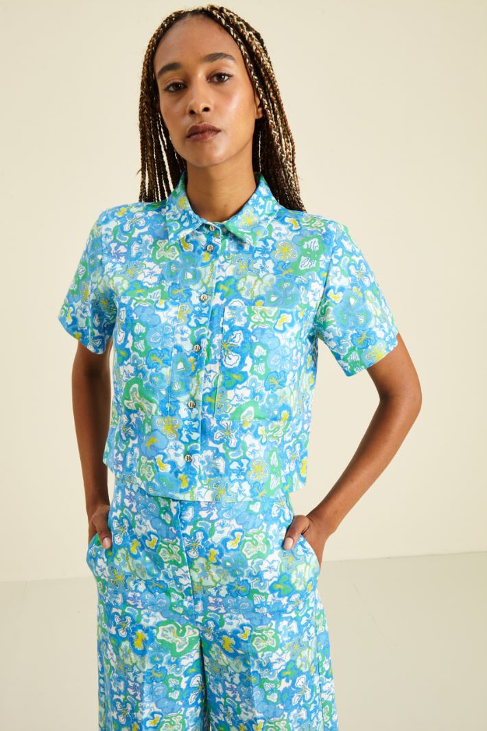 Camicia in tela - CIANO VERDE PRATO - Fashion Market - 2