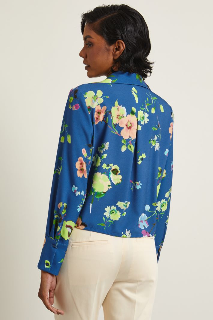 Blusa con incrocio - BLU LIME ORCHIDEA - Fashion Market - 4
