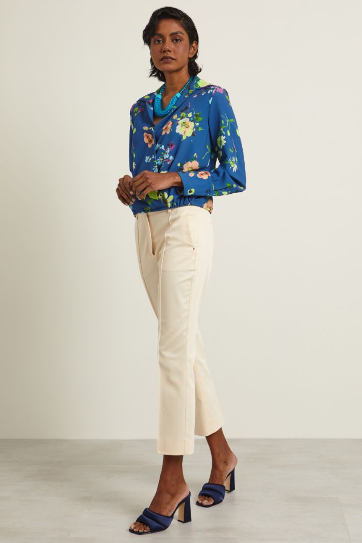 Blusa con incrocio - BLU LIME ORCHIDEA - Fashion Market