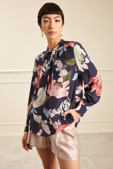 Blusa in crèpe de chine - Fashion Market