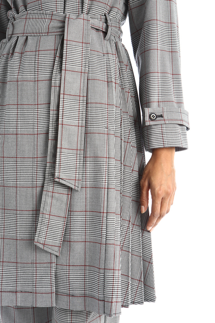 Trench plissettato tinto filo - NERO ROSSO - Fashion Market - 5