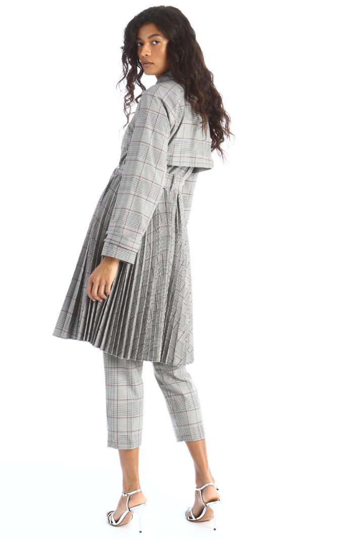 Trench plissettato tinto filo - NERO ROSSO - Fashion Market - 4