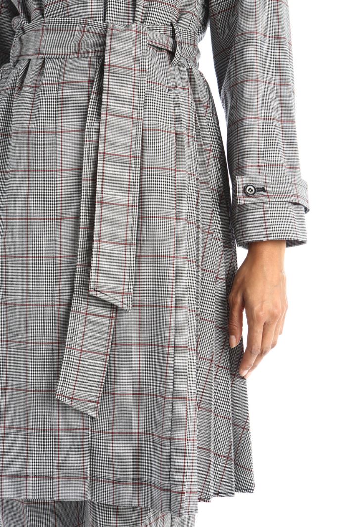 Trench plissettato tinto filo - NERO ROSSO - Fashion Market - 3