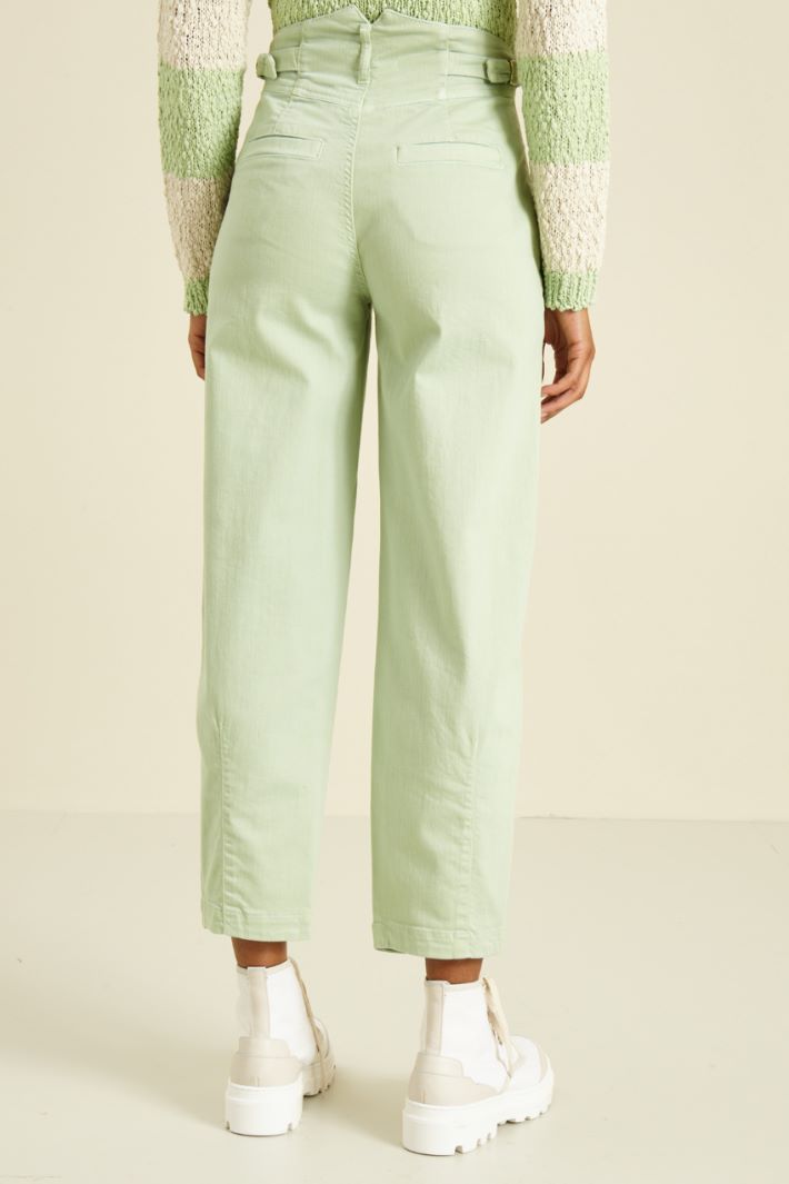 Pantaloni in bull  - VERDE PASTELLO - Fashion Market - 4