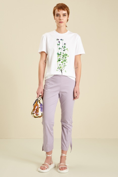 Pantaloni cropped in gabardina Fashion Market