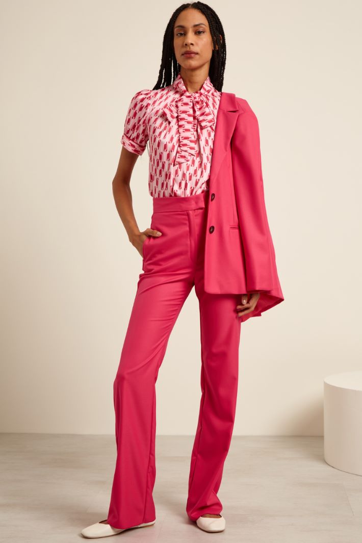 Pantaloni con piega - FUCSIA - Fashion Market