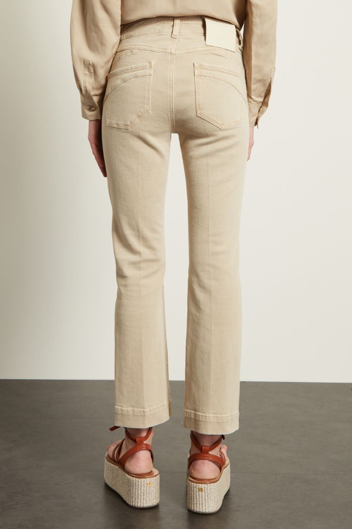 Pantaloni in bull - BEIGE - Fashion Market - 4