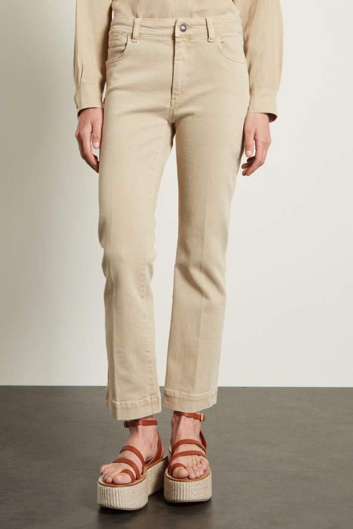 Pantaloni in bull - BEIGE - Fashion Market - 2