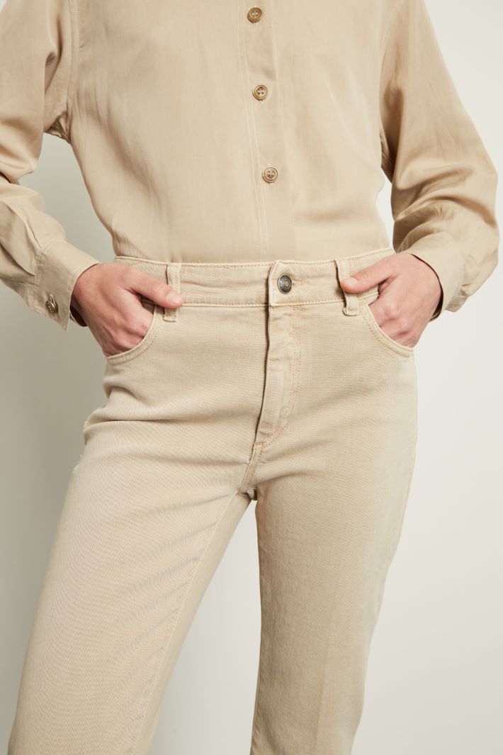 Pantaloni in bull - BEIGE - Fashion Market - 3