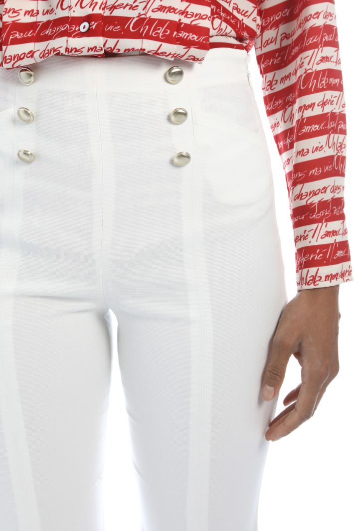 Pantaloni a trombetta - BIANCO - Fashion Market - 3